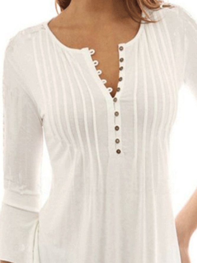 Solid Frill Sleeve Casual Ruched Plus Size Blouse